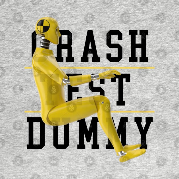 Crash Test Dummy Yellow Crash Test Man Facing Side Way With Yellow Text As Background by ActivLife